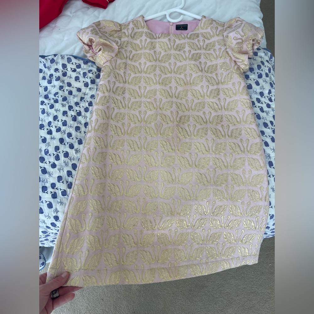 Crewcuts Pink and Gold Formal Kids Dress